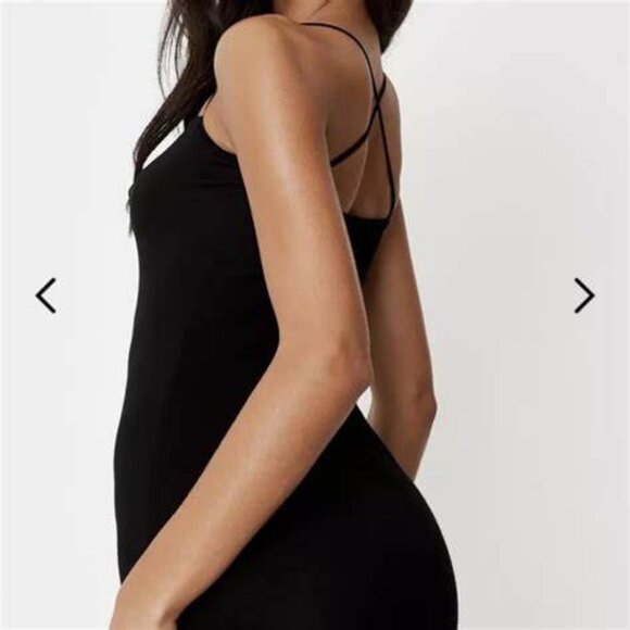 Missguided Asymmetrical Hem Double Strap Dress - Size 8 - Picture 1 of 11